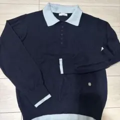 layered-look polo knit レイヤード風ポロニット　MUHET