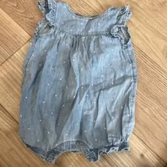 GAP デニムロンパース 6-12ヶ月 水玉