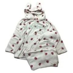 パジャマ 部屋着 いちご うさ耳 ルームウェア もこもこ 上下セット レディース