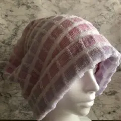 ハンドメイド[63]タオル帽子サウナキャップ　ケアキャップ医療用帽子　抜け毛脱毛