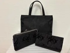 岩佐 バラ柄 フォーマルバッグ 3点セット