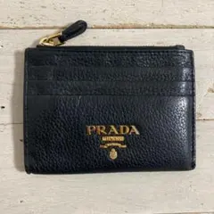 PRADA プラダ フラグメントケース ブラック レザー ギャランティーカード付
