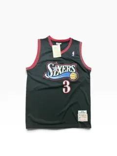 当時物】NBA 76ers アイバーソンユニフォーム黒XL日本スポーツビジョン
