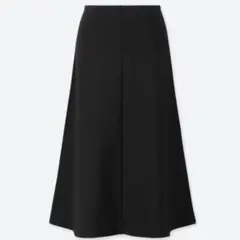 【未使用、タグ付き】ユニクロ　ポンチ　フレア　ミディ　スカート　黒　M