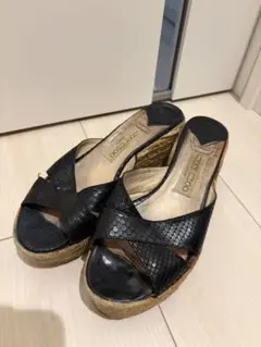 JIMMY CHOO ウェッジソール サンダル ブラックのサムネイル