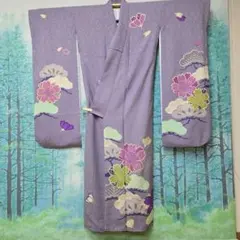 105123 レディース 着物 振袖 紫・花 - メルカリ