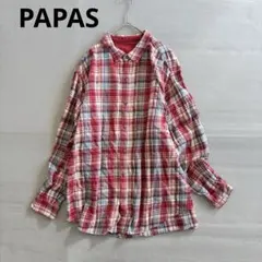 パパス Papas サイズLL レッド×白 メンズ 千鳥格子 美品 ジャケット 2025年最新papas ネルシャツの人気アイテム - メルカリ