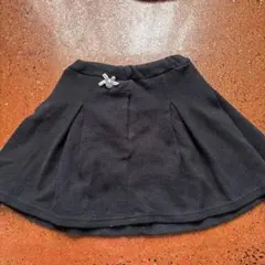 petitmain110黒のフレアスカート パンツ付きリボンデザイン