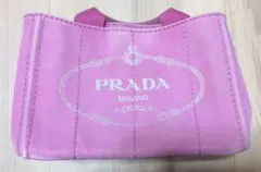 プラダPRADA　カナパ　トートバッグ　キャンパス　ピンク