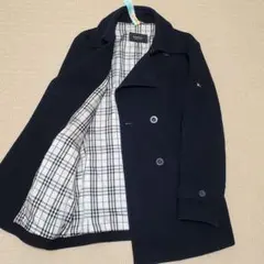 BURBERRY ブラックレーベル ネイビー ウール ダブルブレスト ホースロゴ