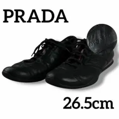 良品 PRADA プラダ レザー スニーカー archive スポーツ 革靴 黒