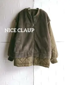 本日限定価格　ナイスクラップ　ブラウンカーキ 　ファーとキルティングジャケット