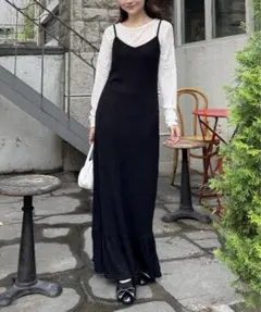 インターファクトリー ゆづき　マーメイドラメキャミワンピース　ブラック