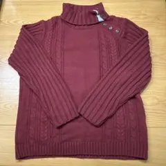 THE SHOP TK ボルドー　タートルネック　ニット　セーター　Mサイズ