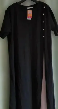 ROSETTA 黒　ドレープカットソーワンピース 3L　4L ゆったり　着痩せ