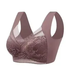 Lサイズ シームレスブラジャー ブラウン
