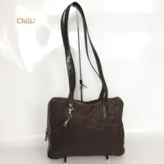 PRADA プラダ トートバッグ 三角ロゴ ナイロン レザー ブラウン