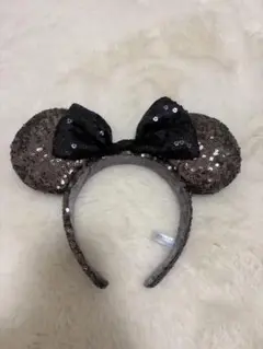 ディズニー　ミニー カチューシャ スパンコール ブラック