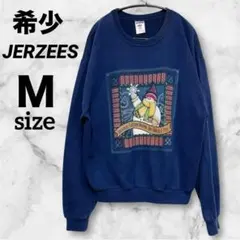 【希少】JERZEES スノーマンプリント スウェット ネイビー M