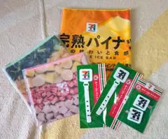 セブンイレブン Happyくじ　タオル　ポーチ　クリップ　ケーブルバンド　6点