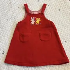 ミキハウス 赤 90 スカート　うさぎ　くま