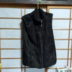 黒 フリース ジップアップ ベスト Lサイズ