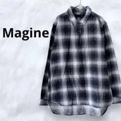 Magine チェックシャツ　日本製　コットン100% オンブレーチェック