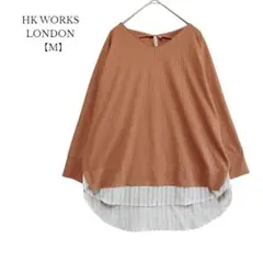 【HK WORKS LONDON】カットソー　長袖　トップス　重ね着風　Mサイズ