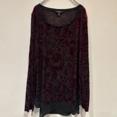 Simply Vera Vera Wang 【L】長袖チュニック 赤 光沢 綺麗