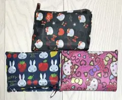 新品　キティちゃん　マイメロ　サンリオ　折りたたみ　大容量エコバッグ　3個セット