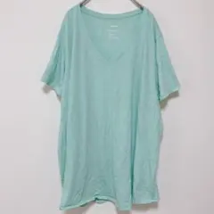 ソノマ 無地 Ｔシャツ Ｖネック 半袖 3X 緑 綿混 デイリー ビッグサイズのサムネイル