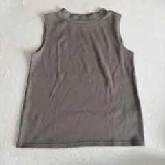 グレー リブ編み タンクトップ Mサイズ