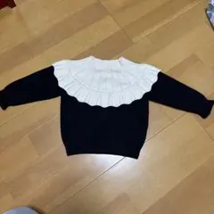フリル付きニットセーター ブラック 80cm