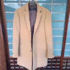 ベージュ チェスターコート ウール系