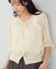 COMME CA ISM シアー ギャザーカーディガンのサムネイル