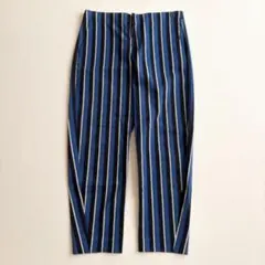 Drawer✨ドゥロワー シルク混 ストライプ テーパードパンツ 40 Lのサムネイル