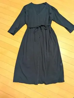 GU ブラック シフォン ロングシャツワンピース 羽織り