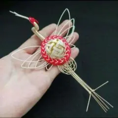 髪飾り【華水引075】紅白鶴系 水引細工 かんざし 結婚式