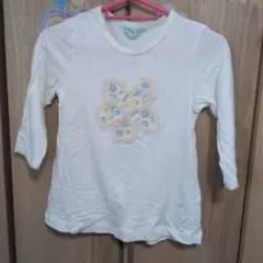 hakka kids 花柄アップリケ 七分丈カットソー 130cm