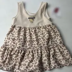 犬服 ミニハートレオパ SSサイズ スカート付き アイレットニット生地 