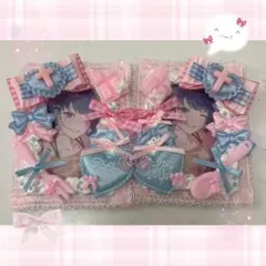 ꒰ カードケースデコ ホイップデコ 量産型 平成女児 ピンク 水色 ꒱