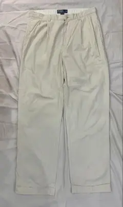 90s ラルフローレン　ツータックチノパン　生成り　ハモンドパンツ
