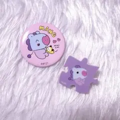 BT21 MANG 缶バッジ クリップ 2点セット