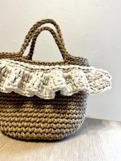 ハンドメイド 手作り 毛糸 かぎ針編みラクダモチーフ ニットショルダーバッグ1点 ハンドメイド 手作り 毛糸 かぎ針編みラクダモチーフ ニットショルダー