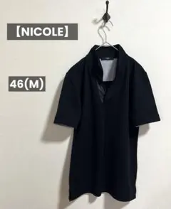【NICOLE】ニコル メンズ ポロシャツ 表記46(M) ブラックのサムネイル