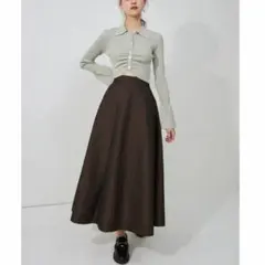 キルティングジャガードフレアスカート　mercury