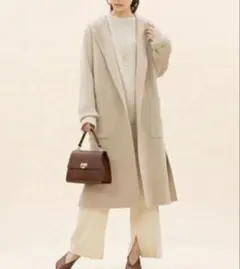 23区 ウールカシミヤリバーコート ベージュ 大きいサイズ 44