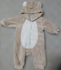 『値下げしました』西松屋ベビーロンパース　もこもこくまの耳付き70cm
