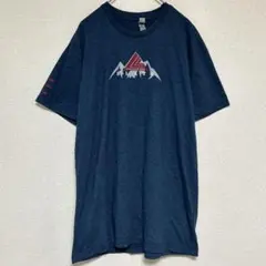 ★美品❣️プリント Tシャツ ネイビー 【M】半袖 メンズ 杢カラー メランジ