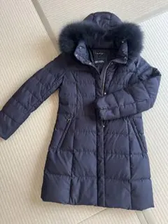 INDIVI ネイビー ダウンジャケット フード付き